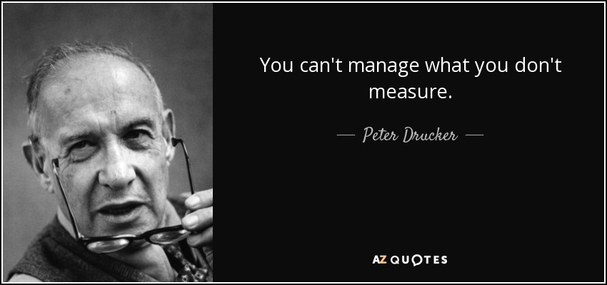 Peter Drucker quote "You can't manage what you can't measure"