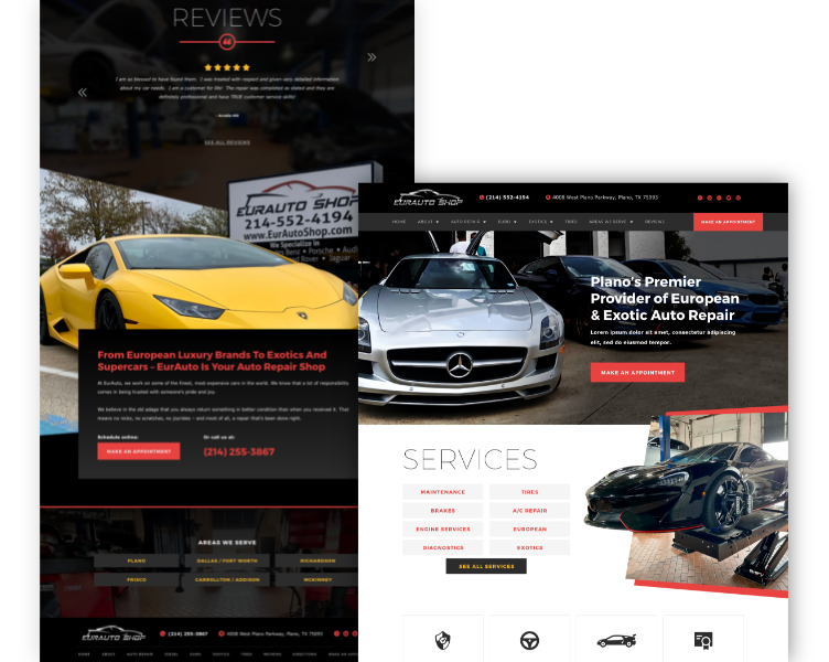 EurAuto Shop Case Study of website built by Shop Marketing Pros