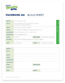 blank Facebook Ad Build Sheet with SMP logo